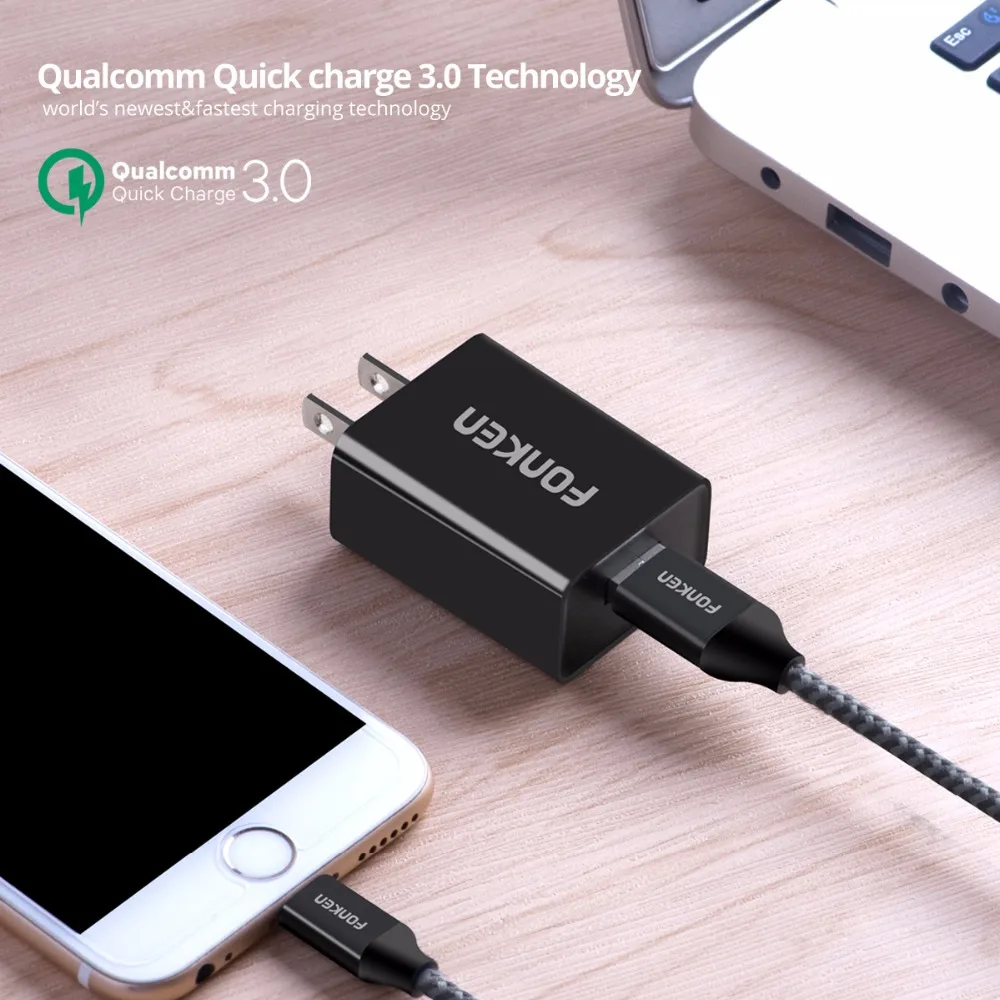 Зарядное устройство FONKEN QC3.0 с USB портом 18 Вт|fast charger|charger quickus usb charger |