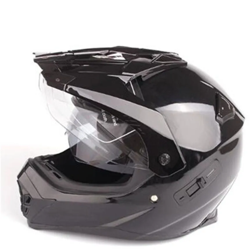 gloss black Южная Корея двойные козырьки DOT moto RCYCLE шлемы moto ATV DIRT BIKE moto CROSS racing Шлем moto cicleta casco capacetes - Цвет: gloss black