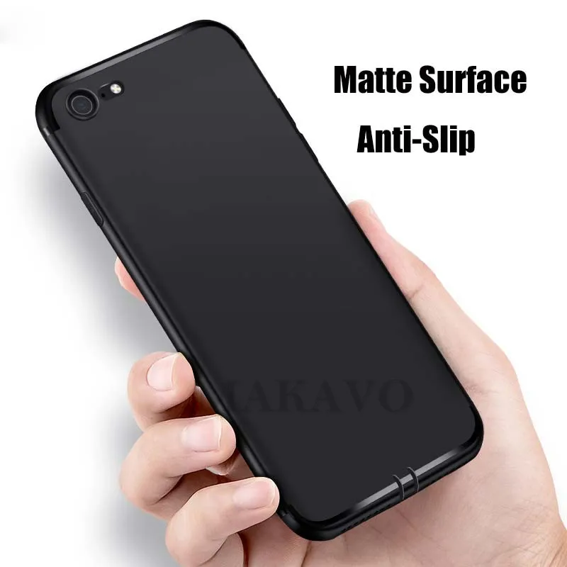 Мягкий силиконовый чехол MAKAVO для iPhone 7 8 Plus с полной защитой матовый X iPhone7 чехлы