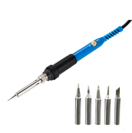 220V EU Plug Iron 220 V 110 V 60 W Регулируемая температура Электрический паяльник Сварка наладочная станция для пайки тепловой Карандаш 5 шт. Советы Инструменты для ремонта - Цвет: 220V EU Plug Iron
