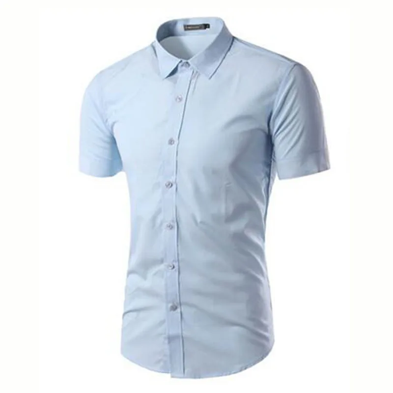 Лидер продаж Летние повседневные рубашки с короткими рукавами Camisa однотонные