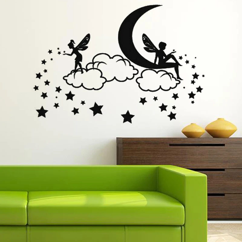 

Cute Fairy DIY Vinyl Wall Stickers Living Room Bedroom Children's room Home Decorative Mural Waterproof Art Wallpaper JG1178