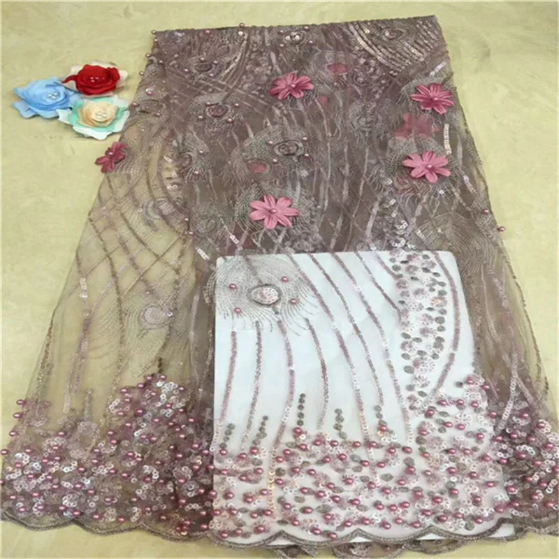 2019 Горячая продажа французские белые блестки кружевной ткани высокого качества