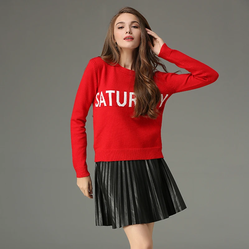 Женский вязаный свитер с надписью подиумный дизайнерский 7 цветов весна-осень 2021