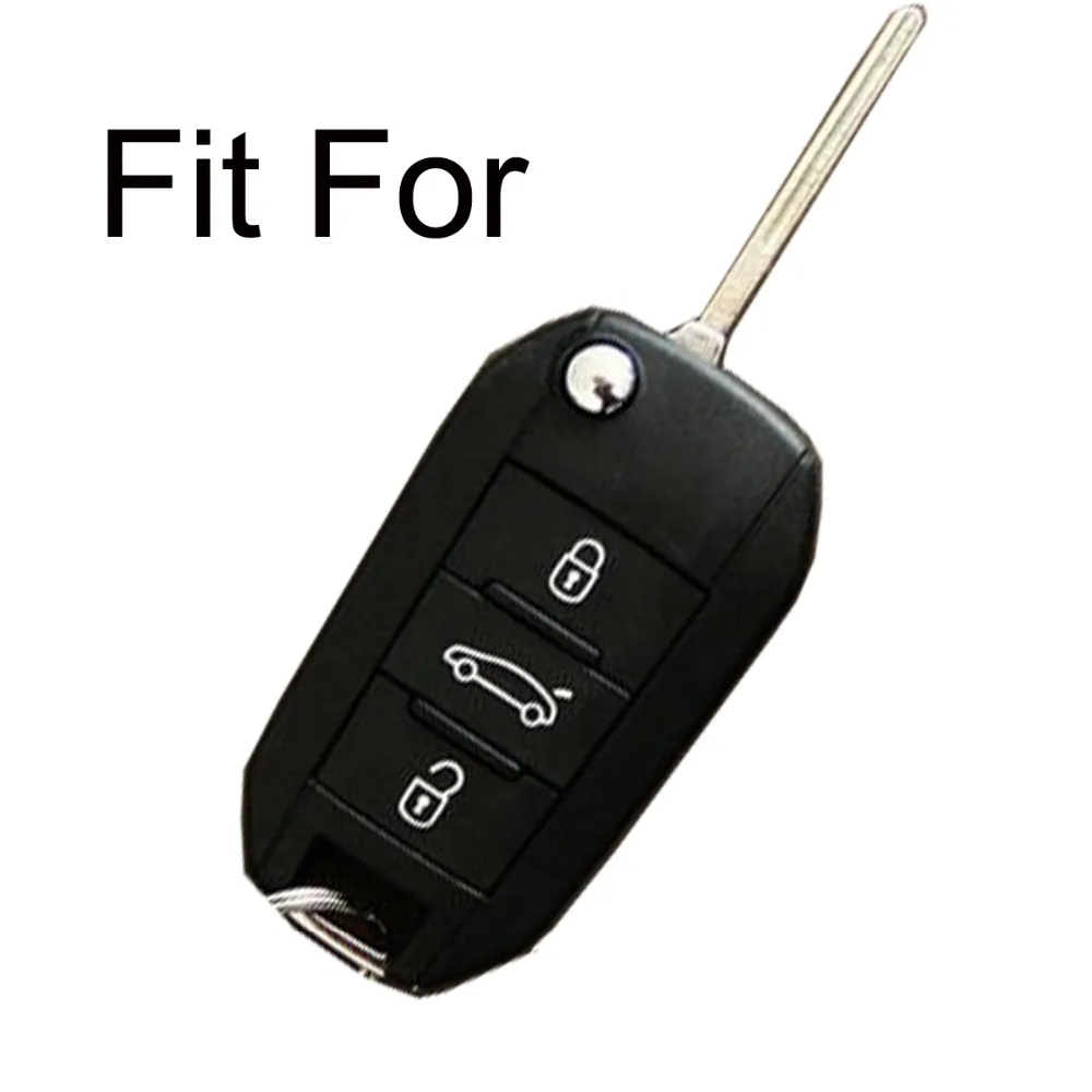 3 кнопки Кожа Флип ключа автомобиля обложка чехол цепь для Peugeot 307 308 508 RCZ 408 2008 407 4008