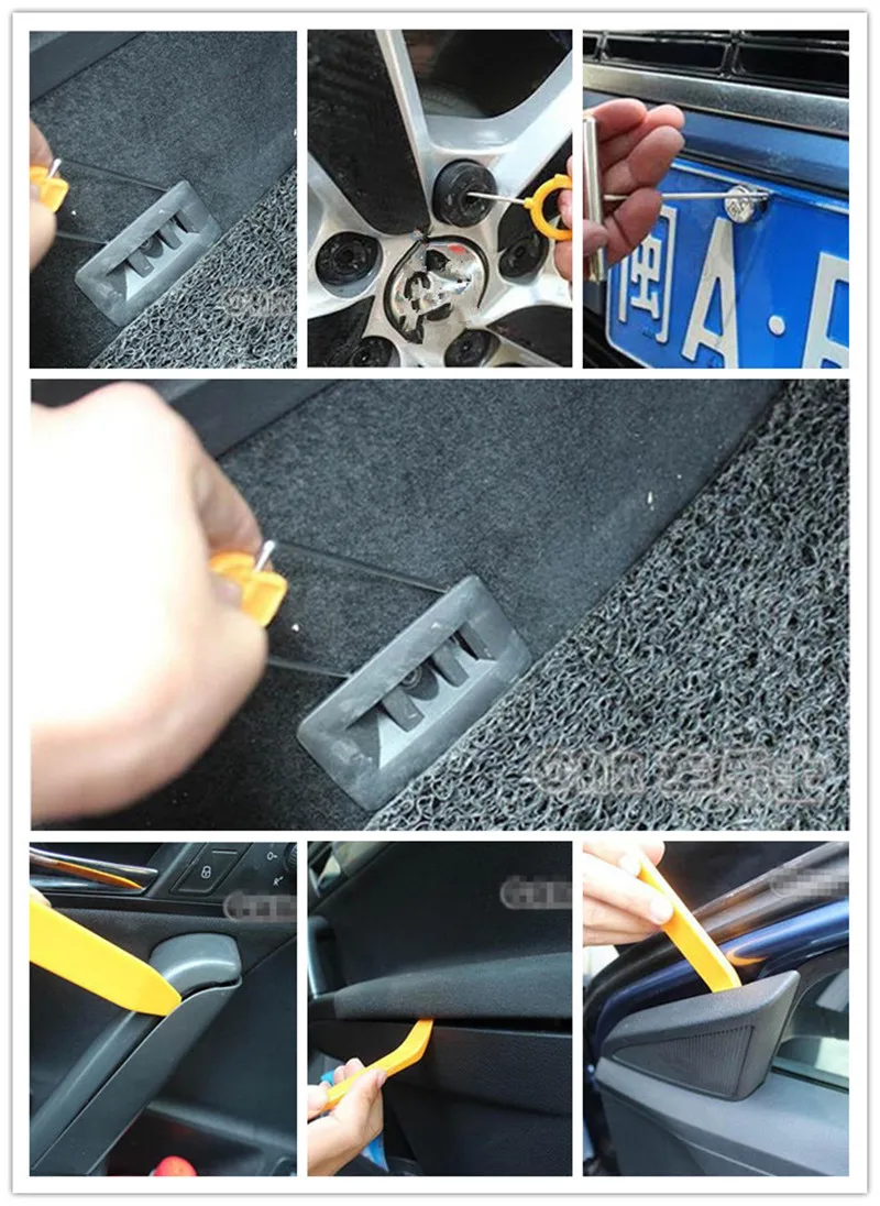 

12pcs Car Stereo Installation Set Tools for Jaguar xf xe x-type xj s-type stickers f-pace guitar emblem XFR XKR XJR accessories