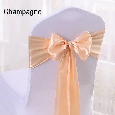 Champagne 50 шт. 16*275 см Атласный Галстук-бабочка для украшения стула банкета отеля свадьбы вечеринки - Цвет: Champagne