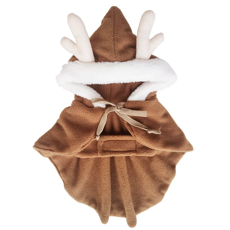 

Christmas moose style Dog Clothes Pet Dog Cloak trench coat jacket dog autumn winter jacket warm fleece+cotton pet clothing