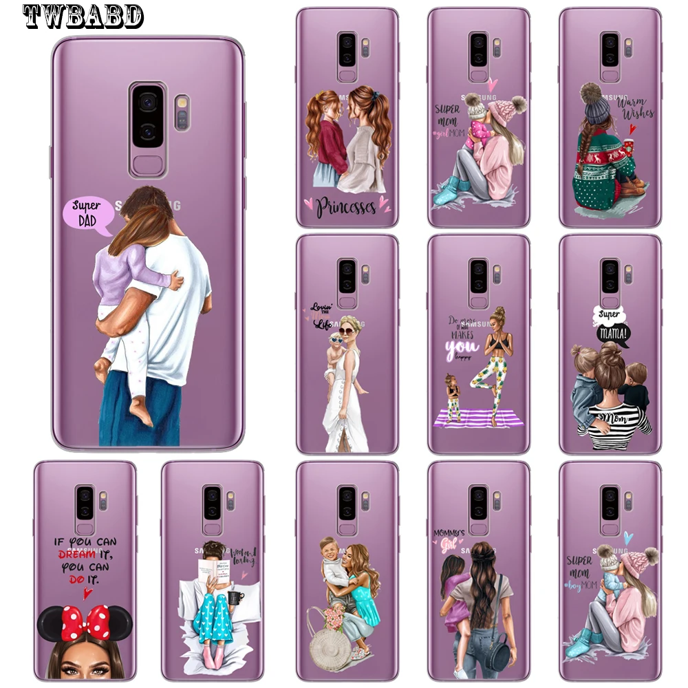Модный чехол для телефона Super mom Dad Girl Samsung Galaxy S9 S8 S10 Plus S7 S6 Edge Lite Note 8 9 Funda Etui|Бамперы|