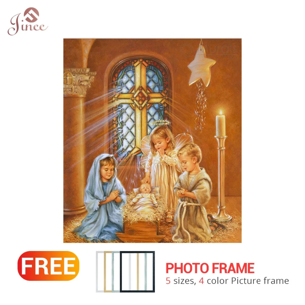 

5d DIY Diamond Embroidery Cross Stitch Religion Angel Icon Baby Diamond Religious Diamond Painting Rhinestones Full Drill