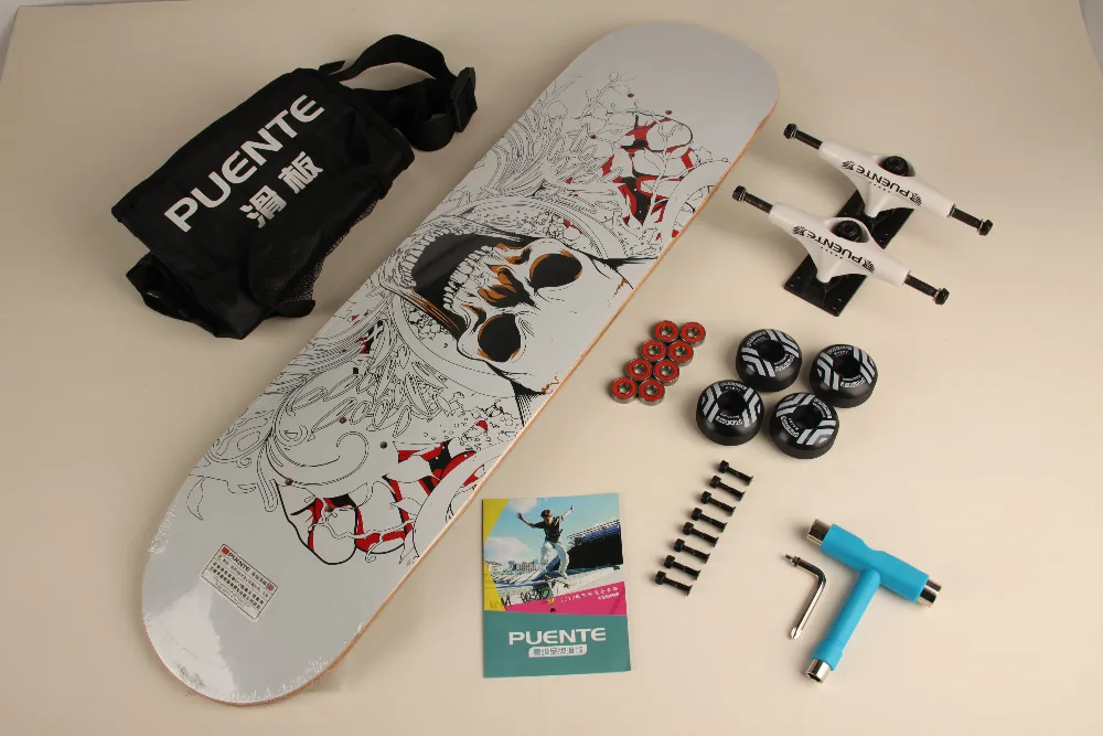 DHL 1 компл. полный скейтборд скейт deck грузовиков Колёса и Подшипники плюс стояк