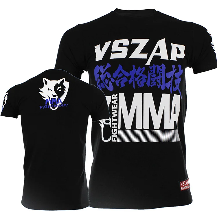 

Мужская футболка VSZAP смешанных боевых искусств, с коротким рукавом, одежда для тренера, фитнес-борьба, индивидуальный стиль, вулин, ветер, тайский бокс.