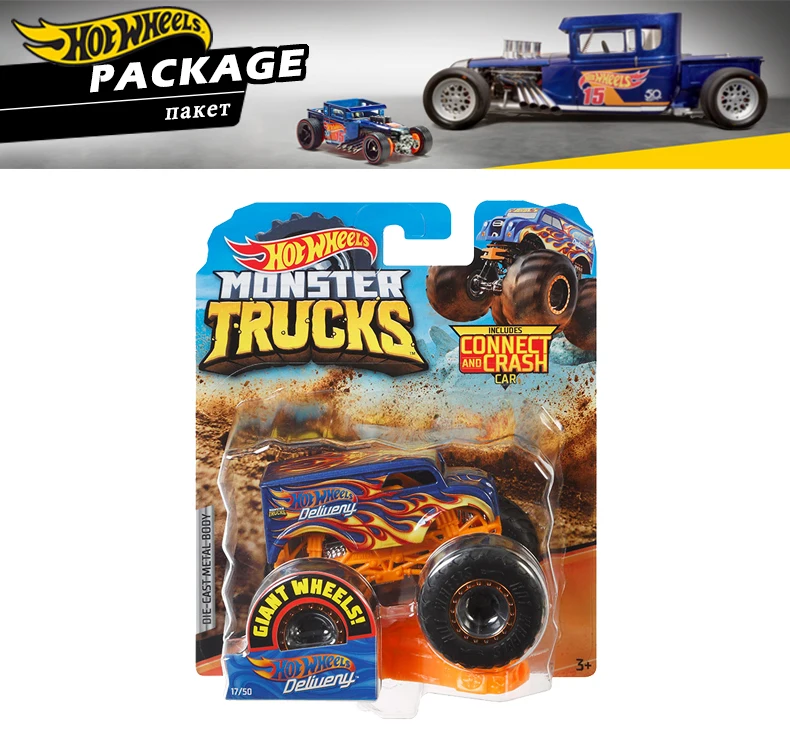 Hot Wheels Металлический Игрушечный Автомобиль Monster Trucks ассортимент для больших шин автомобилей Разрушитель FYJ44 Hotwheels Lover коллекция для мальчиков