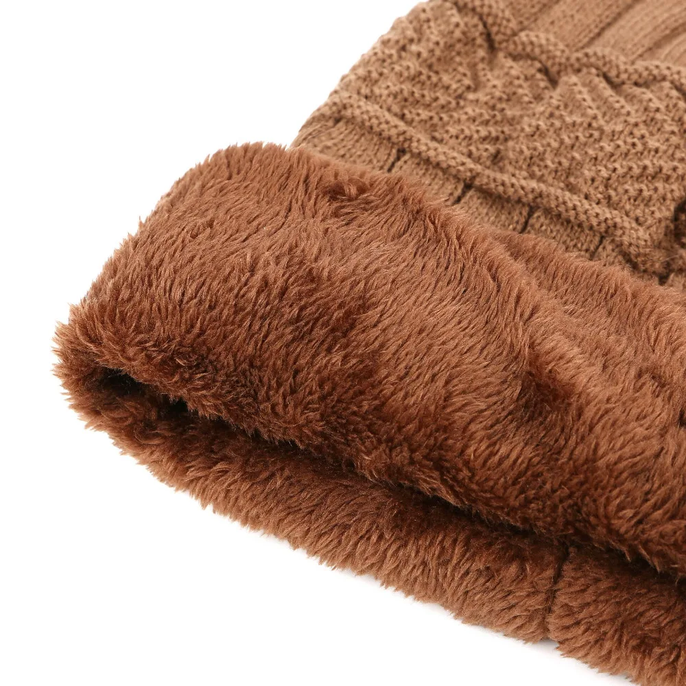 Зимняя шапка грелка для шеи вязанная искусственная шерстяная подкладка Толстая