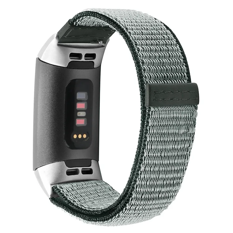 Новое поступление 3 вида цветов нейлон браслет ремешок модные часы Smart Watch выпуск спортивных Королевский Плетеный Браслет для Fitbit заряд 3 - Цвет: olive-green