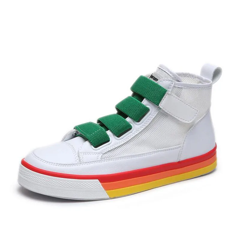 Новинка парусиновая женская обувь с сетчатой поверхностью Высокая удобная