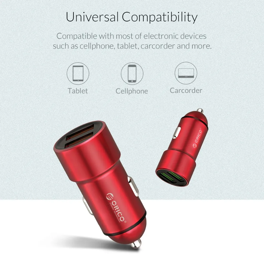 Автомобильное зарядное устройство ORICO 5 В 2 1 а с двумя портами USB для iPhone Samsung