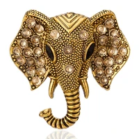 luxury rhinestone elephant brooches for women men gold silver color animal needle pins scarf clip corsage brand jewelry bijoux