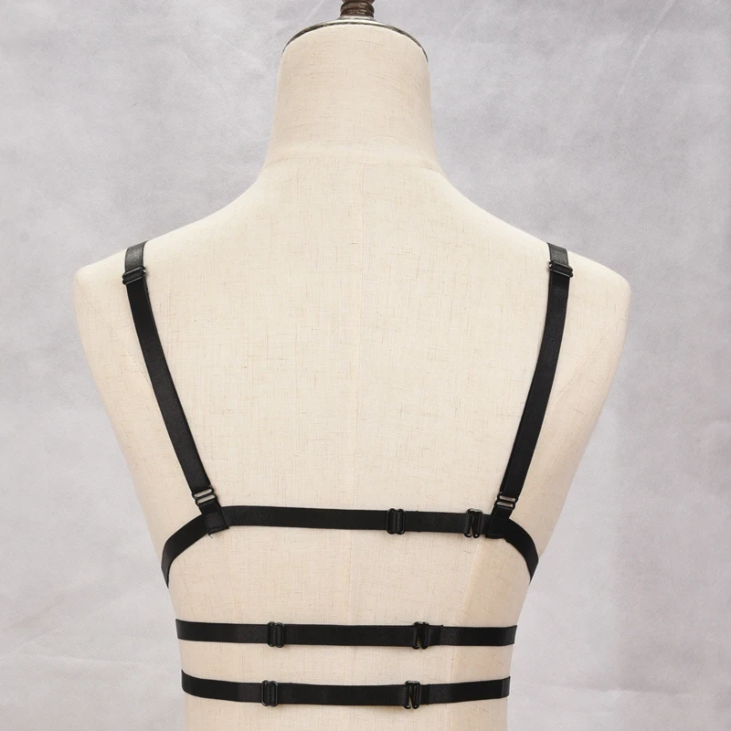 Сексуальный черный тело упряжь бра бандаж крест галстук белье Топ Мода заклепки