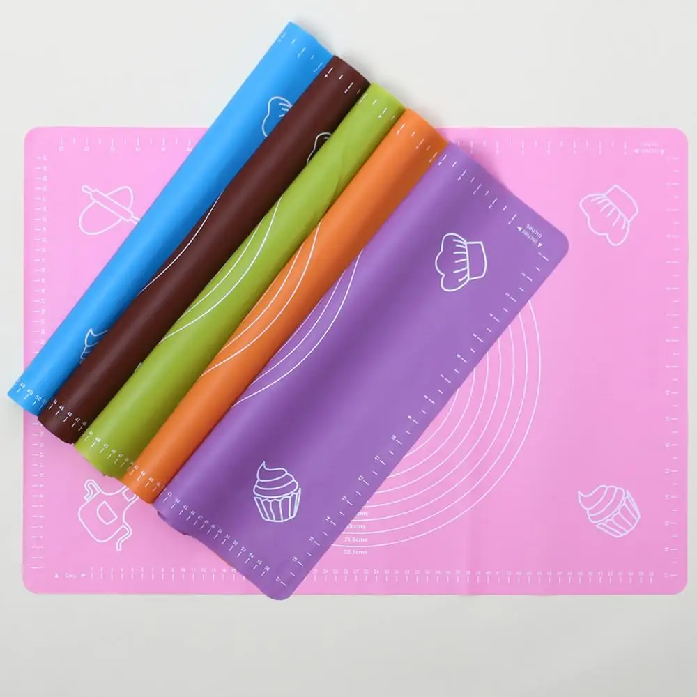 Антипригарный силиконовый коврик для выпечки со шкалой подкладка раскатки теста