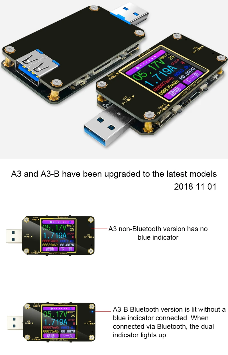 TFT цветной usb type-c тестер беспроводной Bluetooth DC Цифровой вольтметр измеритель напряжения тока детектор power bank индикатор зарядного устройства