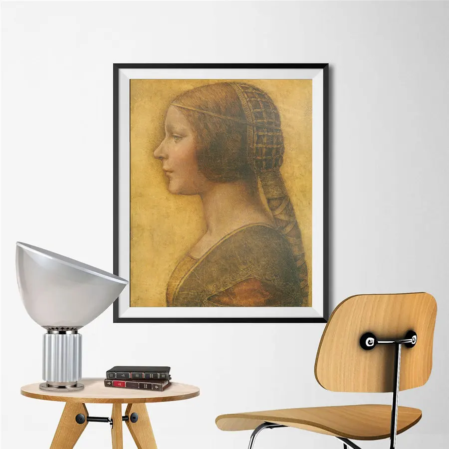 Leonardo Da Vinci винтажные картины маслом женщина плакат для дома декоративный Бар Кафе