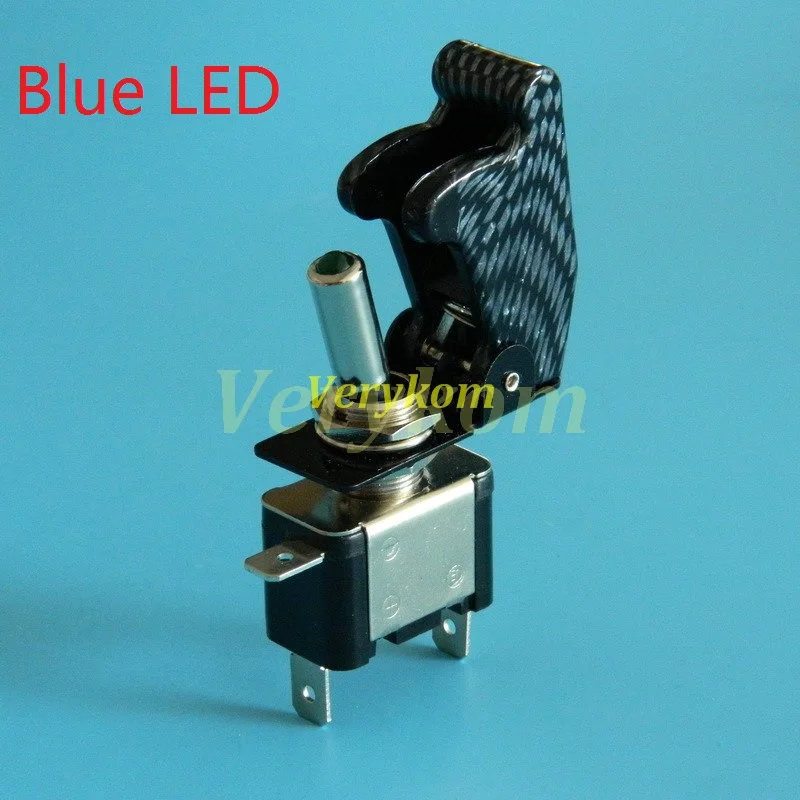 Blue LED Filber 5X Авто переупаковка Foglight Переключить Swith с откидной крышкой лампы ORV внедорожник Racht гоночный автомобиль переключатели DIY 12 В 20A красные, синие светодиодный - Цвет: Blue LED Filber