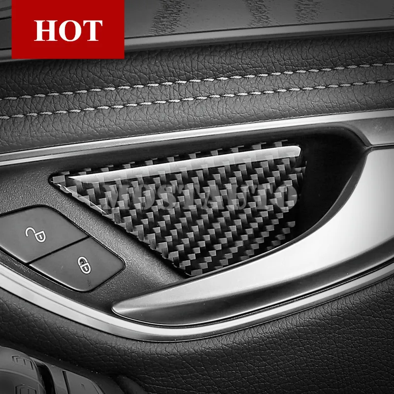 

For Benz GLC X205 X253 Carbon Fiber Car Door Handle Bowl Trim Cover 2015-2021 4pcs Car Accessories Interior Car Decor Car Trim