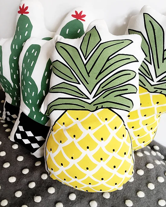 Зеленый Кактус льняная Подушка детские развивающие растения подушка фрукт