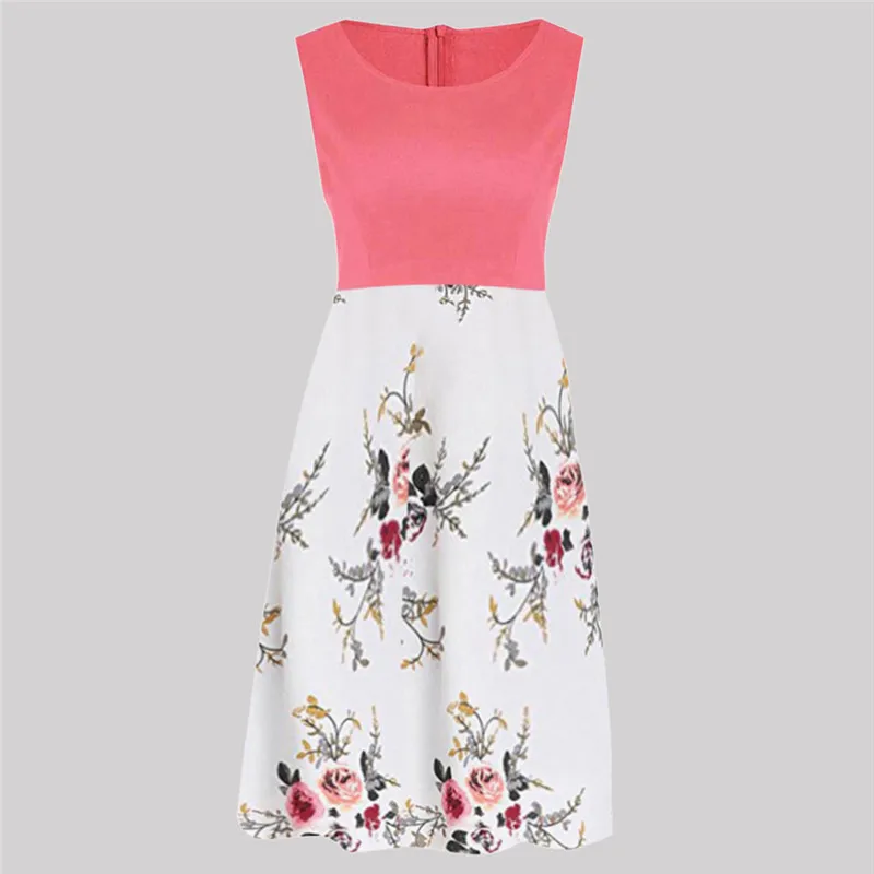 Женское винтажное платье без рукавов JAYCOSIN Повседневное на молнии с цветочным