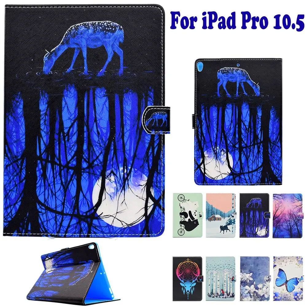 

Fashion Pattern Tablet PC Case for Apple ipad pro 10.5 inch Smart Case Painted Cover Stand Flip Shell coque para capa Silicone