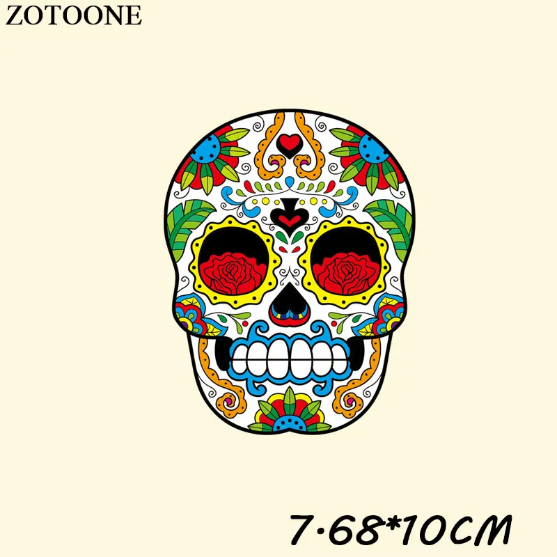 363 ZOTOONE Прохладный Череп патч для украшения одежды теплопередача железа Патчи DIY Полосы Пользовательские патч наклейки аппликация на футболку E - Цвет: 363