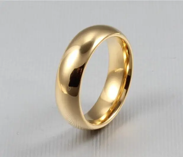 Бесплатная доставка 6 мм позолоченное полукруглое вольфрамовое кольцо из