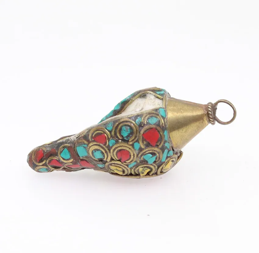6.7cm Ancient Chinese Mini hand made Turquoise coral necklace Jewelry Conch Amulets H057 | Дом и сад