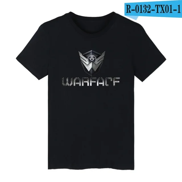 black Геймер битва фронты WARFACE Футболка Мужская/Женская camisa masculina хлопок короткий рукав Футболка аниме размера плюс футболки топы - Цвет: black