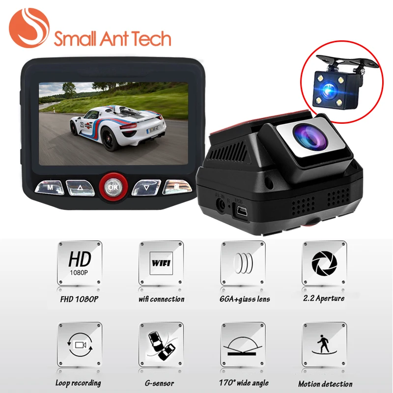 Smallantteach видеорегистратор регистратор Видеорегистраторы для автомобилей Wi Fi