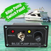 3 way led indicator bilge pump switch panel with fuse dc12v housing toggle switch panel manual off auto for rv marine boat