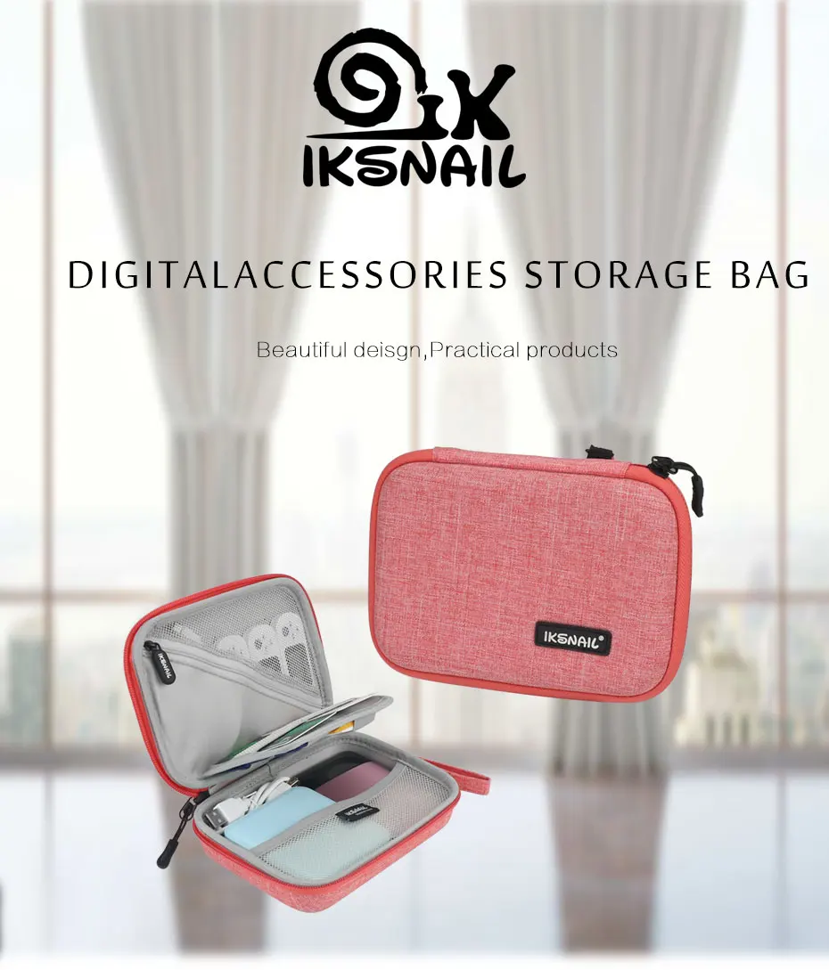 IKSNAIL портативные цифровые кабели USB сумки для хранения power bank сумка жесткий чехол для электроники аксессуары для наушников сумка с жестким диском
