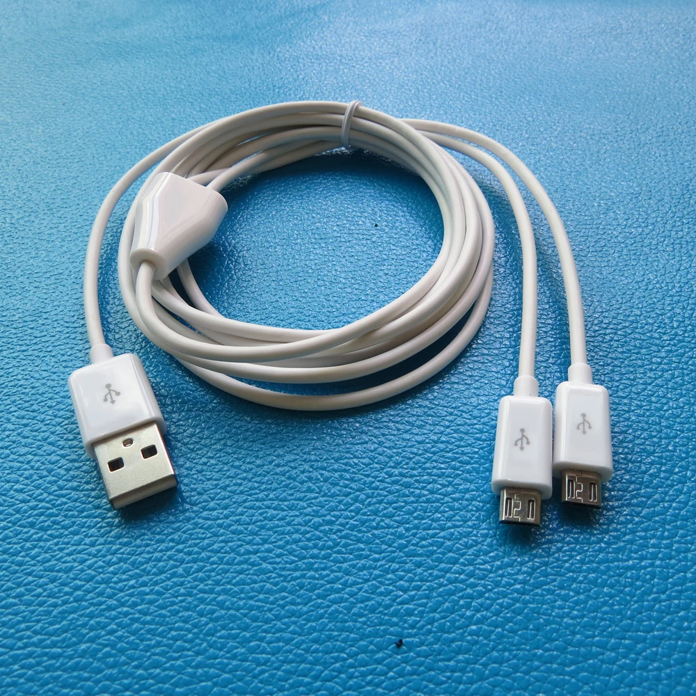 24AWG 2 метра 6 футов двойной Micro USB разветвитель кабель питания устройства