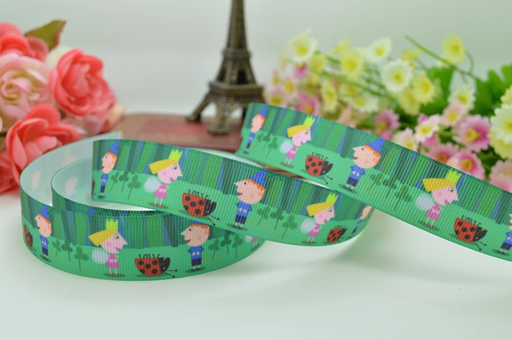 DUWES 7/8 &quot22 мм 2 5 10 50 ярдов Божья коровка мультфильм печатных grosgrain ленты волос лук