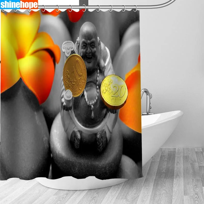 Shower Curtain 23 Индивидуальные Будда занавески для душа Водонепроницаемый полиэстер ткань 6 размеров высокое качество ванная комната занавески s - Цвет: Shower Curtain 23
