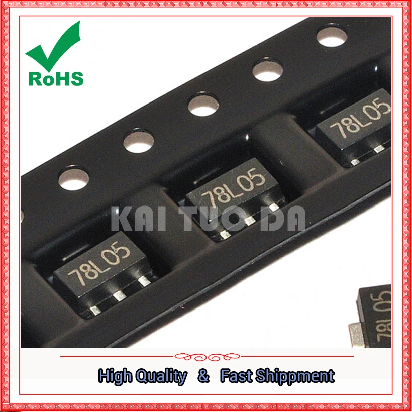 FREE SHIPPING 50PCS 78L05 SOT89 SOT-89 5V Three terminal voltage regulator | Электронные компоненты и