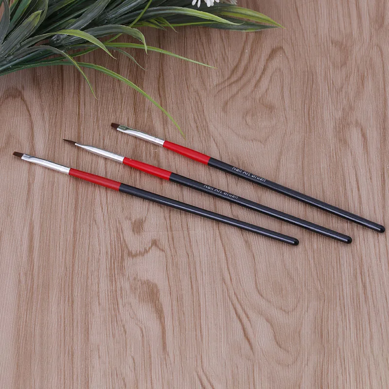 3 шт. мягкие УФ гелевые акриловые кисти для нейл арта ручки рисования ногтей