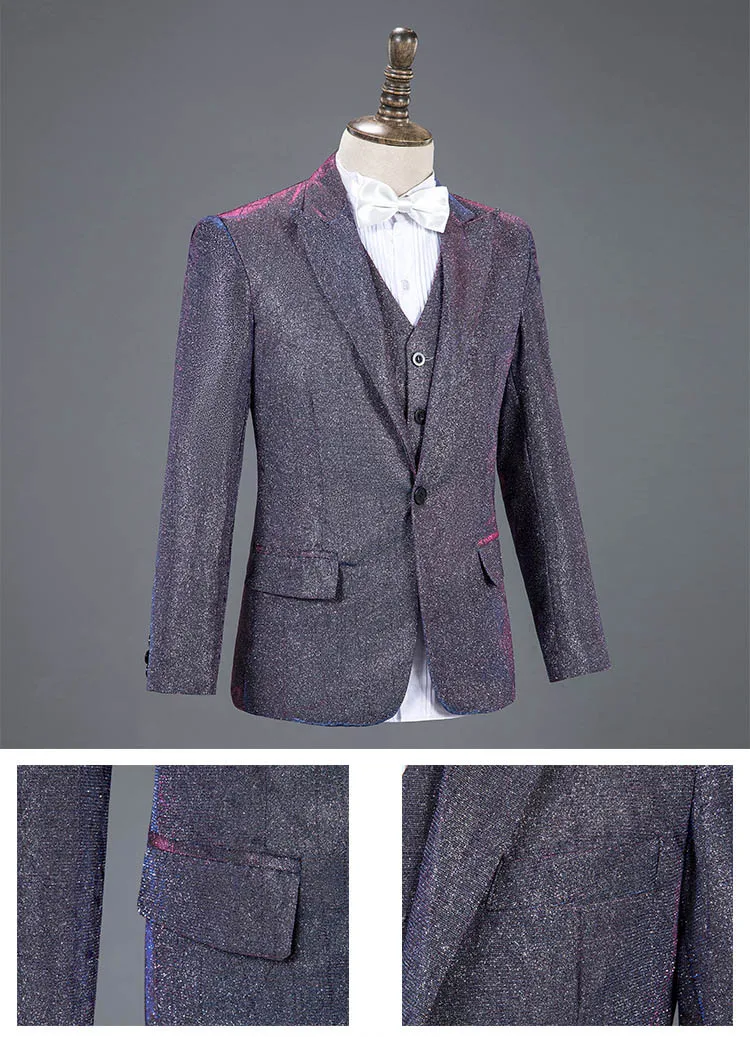 (Пиджак + жилет брюки) новинка 2019 мужские деловые повседневные облегающие костюмы