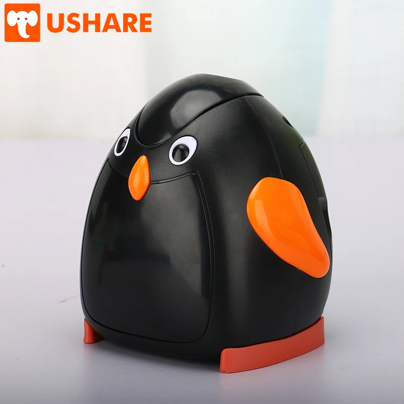 USHARE Kawaii Penguin электрическая точилка для карандашей настольная Студенческая