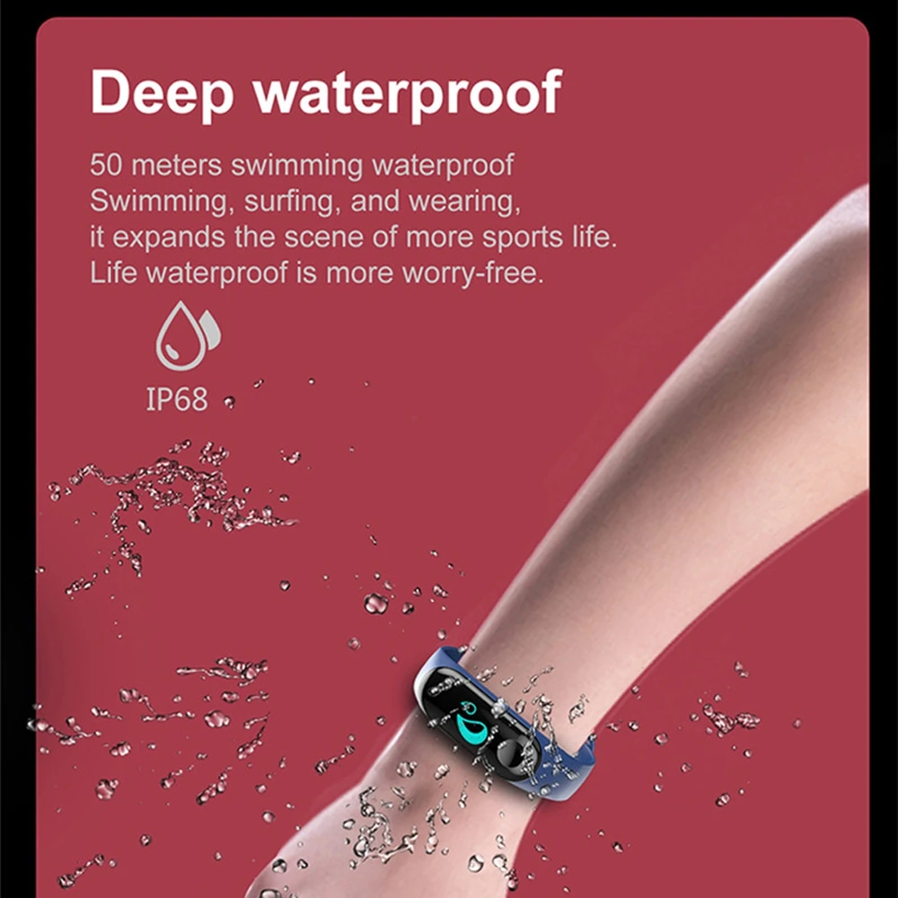 M3 Heart Rate Blood Pressure Health Color Screen Smart Wristband Fitness Tracker Pedometer Sports Bluetooth Bracelet Band | Электроника