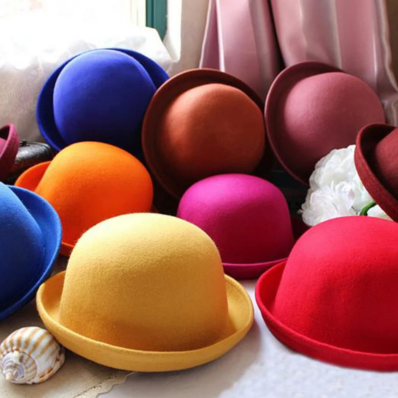 Женская фетровая шляпа Боулер Дерби винтажная Милая 19 цветов #112 2019 | Аксессуары