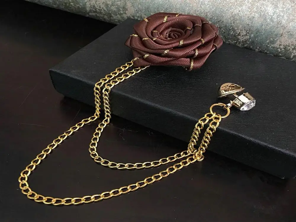 Flower Brooches Унисекс Франция романтический воротник лацкан булавка брошь лук галстук жениха свадебный костюм роза цветок цепь бабочка стразы аксессуары для корсажа - Цвет: Flower Brooches