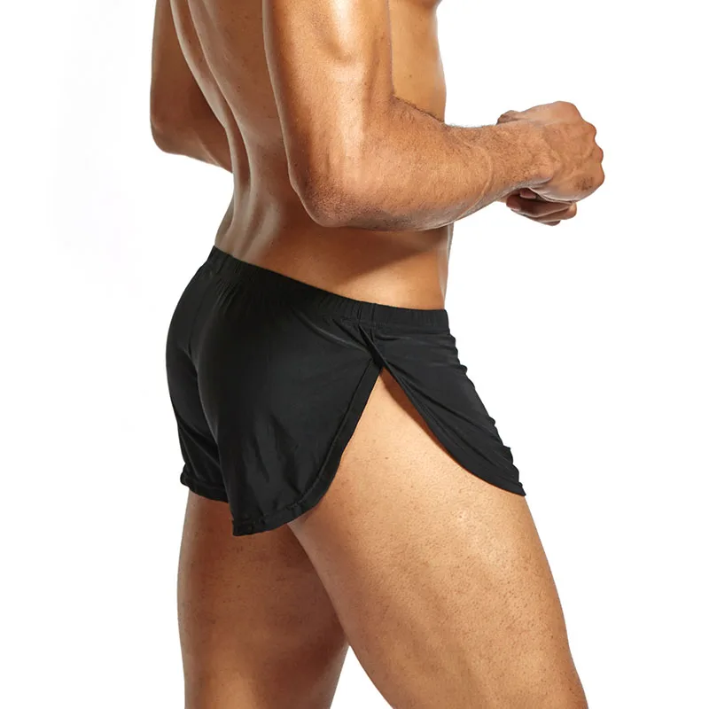 Мужские боксеры шорты с низкой талией дышащие повседневные крутые однотонные