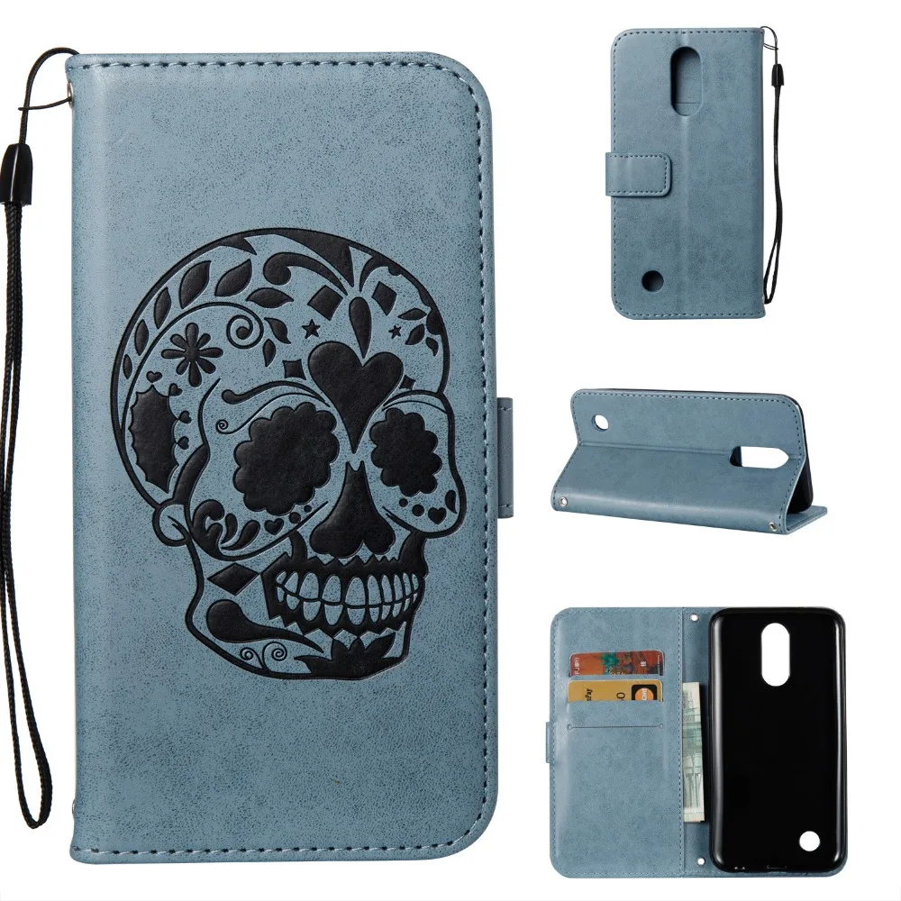 100 шт. новинка 2017 года ретро череп шаблон PU кожаный бумажник чехол Стенд откидная